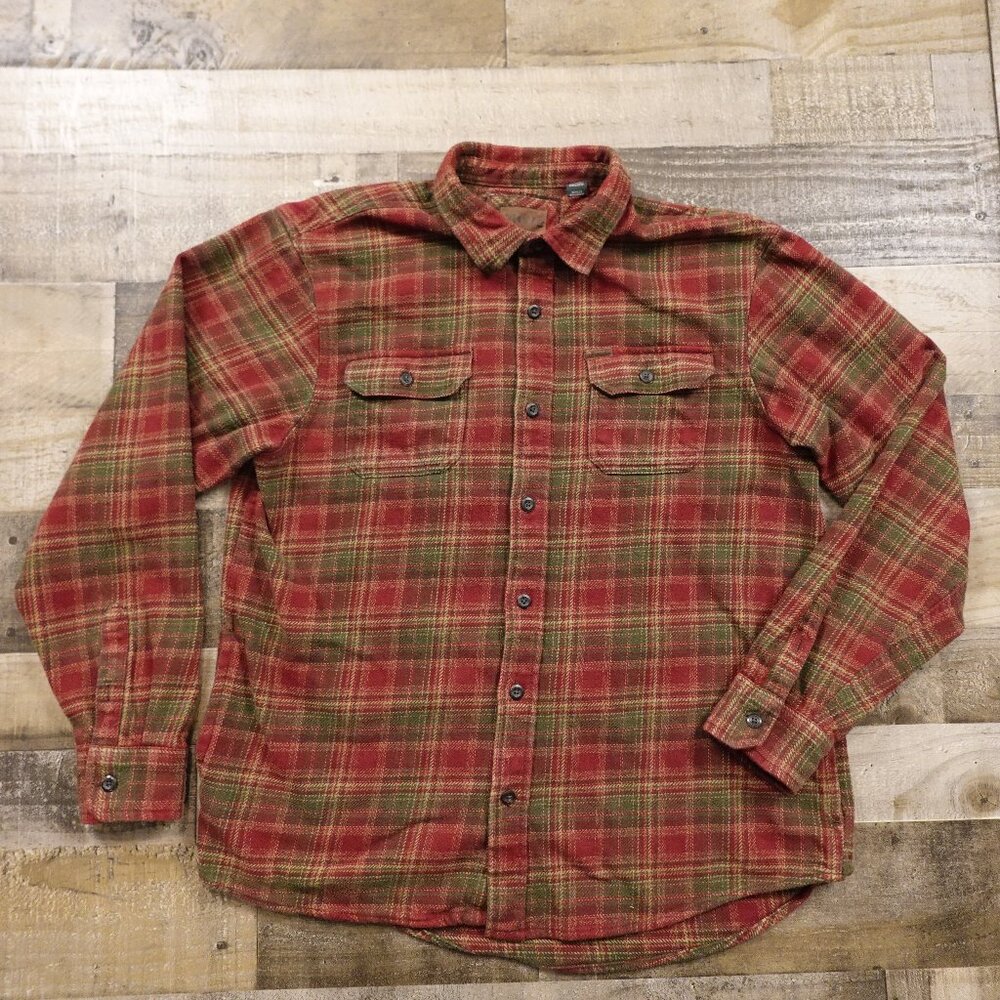 Orvis Heavyweight Flannel Shirt Men’s‎ XL Red Green Plaid Outdoors